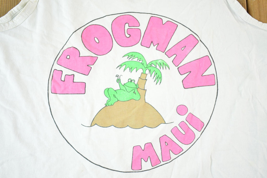 Vintage 1980s Maui Frogman Souvenir Island Tank Top Mens S