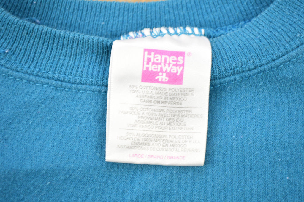 Vintage 1990s Blank Bright Blue Crewneck Sweatshirt /