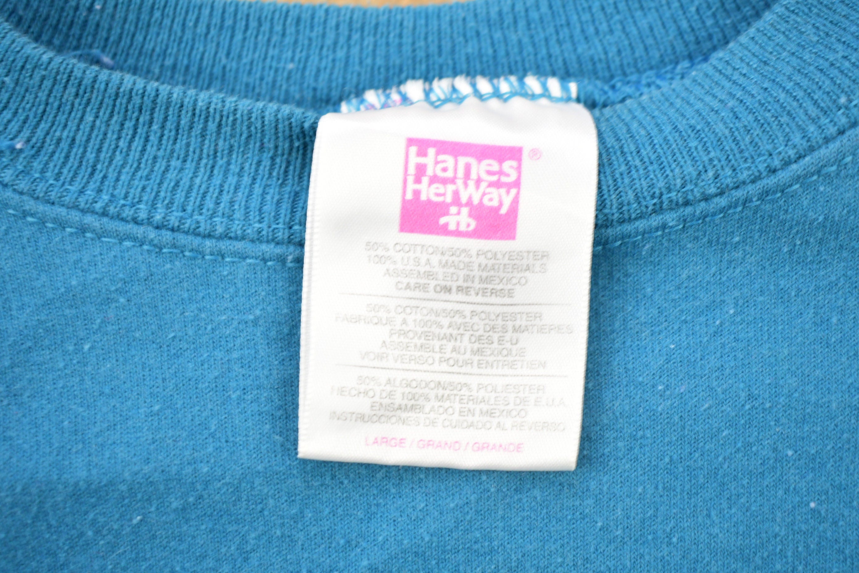 Vintage 1990s Blank Bright Blue Crewneck Sweatshirt /