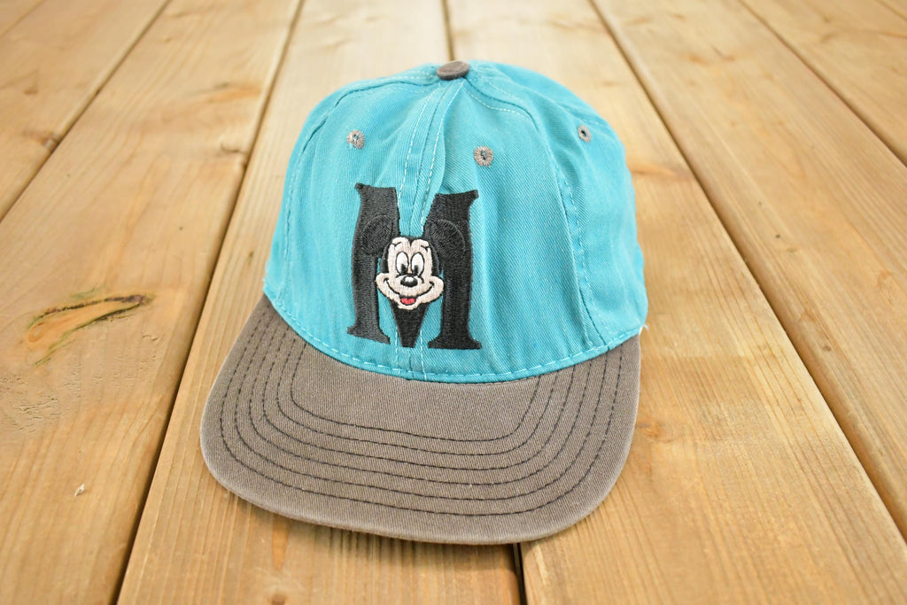 Vintage 1980s Disney Mickey Mouse Script Snapback Hat /