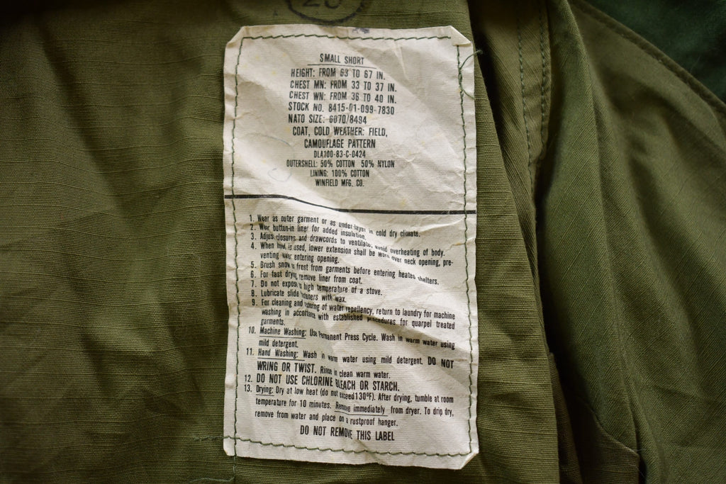 Vintage 1983 Woodland Camouflage Military Jacket