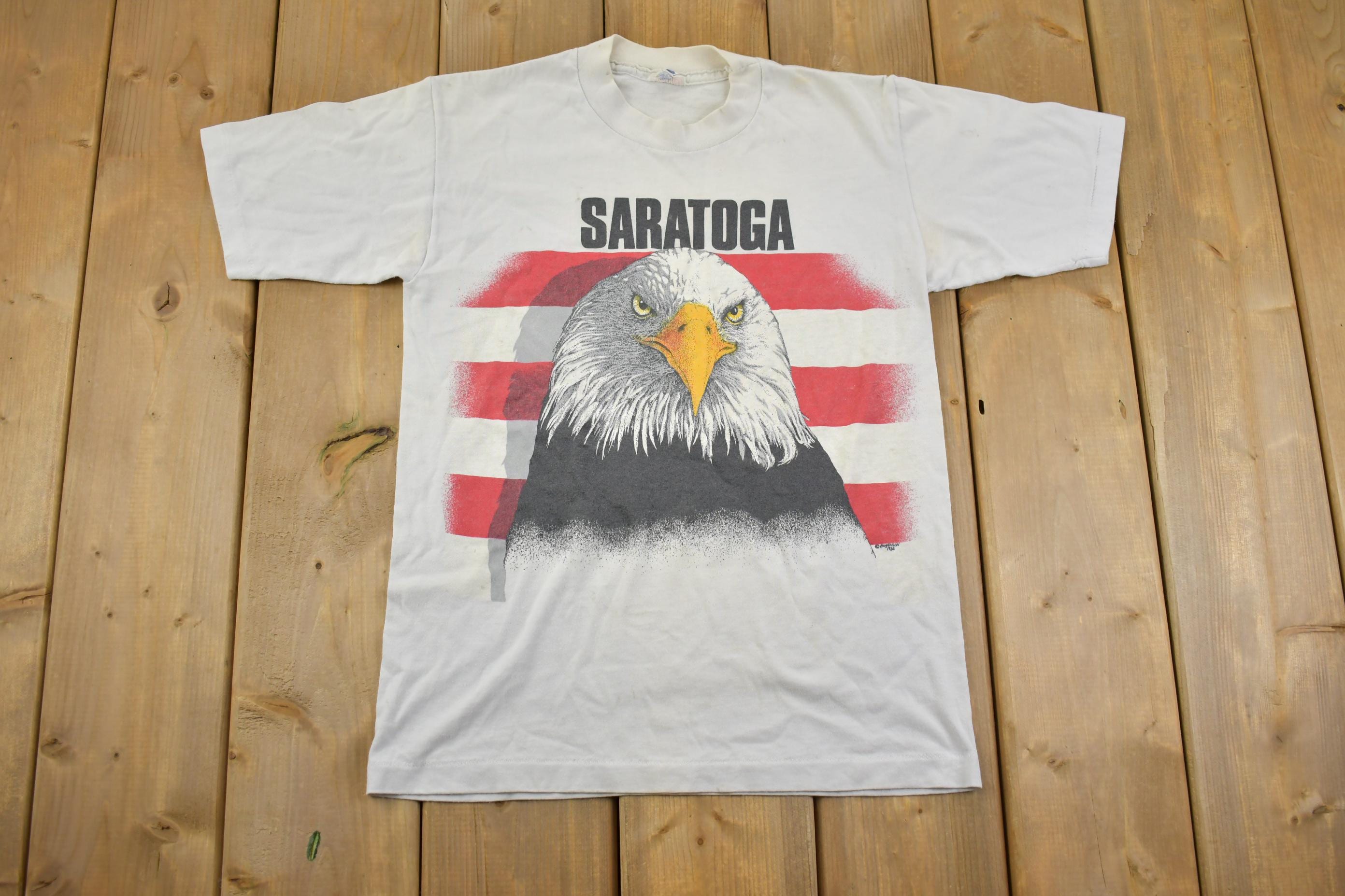 Vintage 1980s Saratoga Bald Eagle Patriotic T Shirt