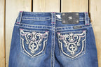 Vintage Y2K Miss Me Bedazzled Low Rise Jeans Size 26x31
