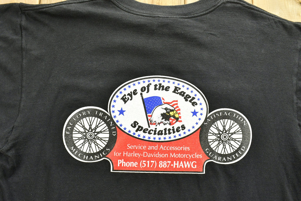 Vintage 90's Harley Davidson Motorcycles 3D Emblem Eye Of The Eagle Specialties T-Shirt