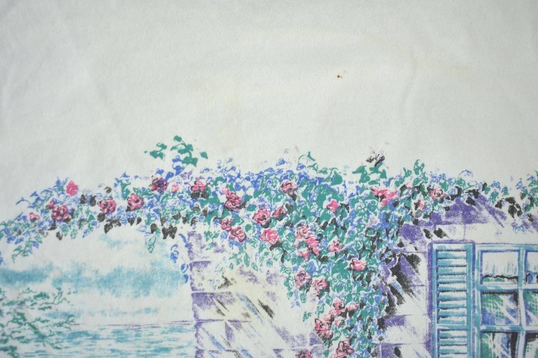 Vintage 1990s House Porch With Flowers Graphic T-Shirt
