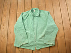 Vintage 1980s Blank Green Button Up Shirt