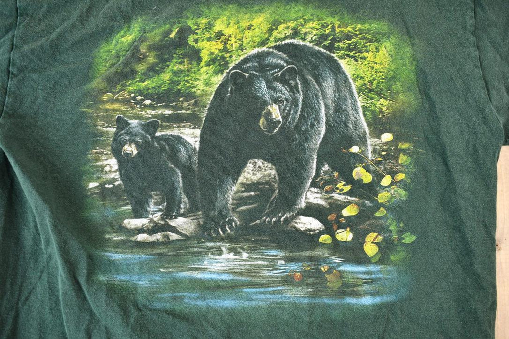 Vintage 1990s Calgary Zoo Realistic Black Bear Souvenir Graphic T-Shirt