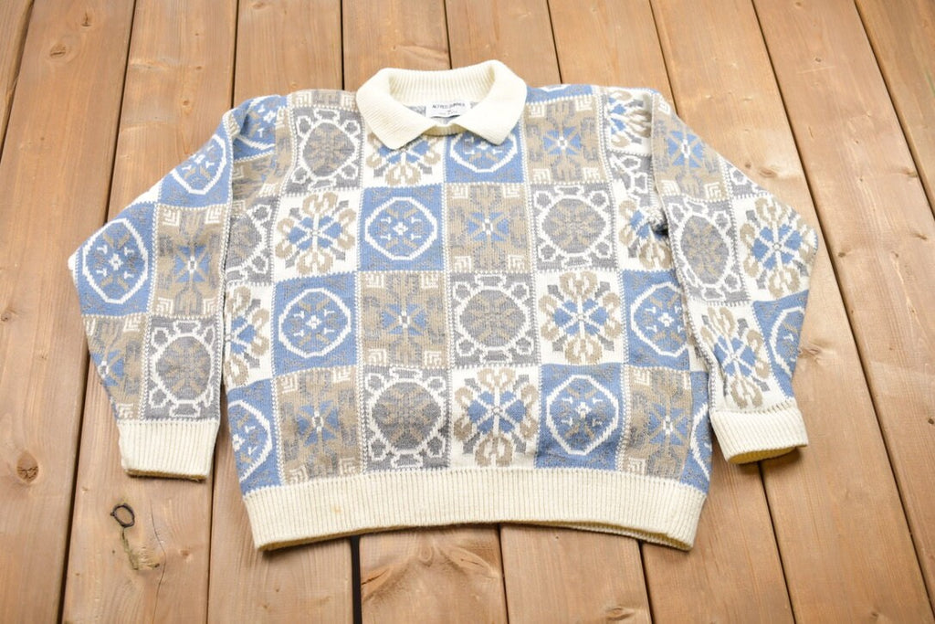 Vintage 1990s Alfred Dunner Knitted Collared Sweater