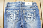 Vintage Y2K Miss Me Bedazzled Low Rise Jeans Size 26x36