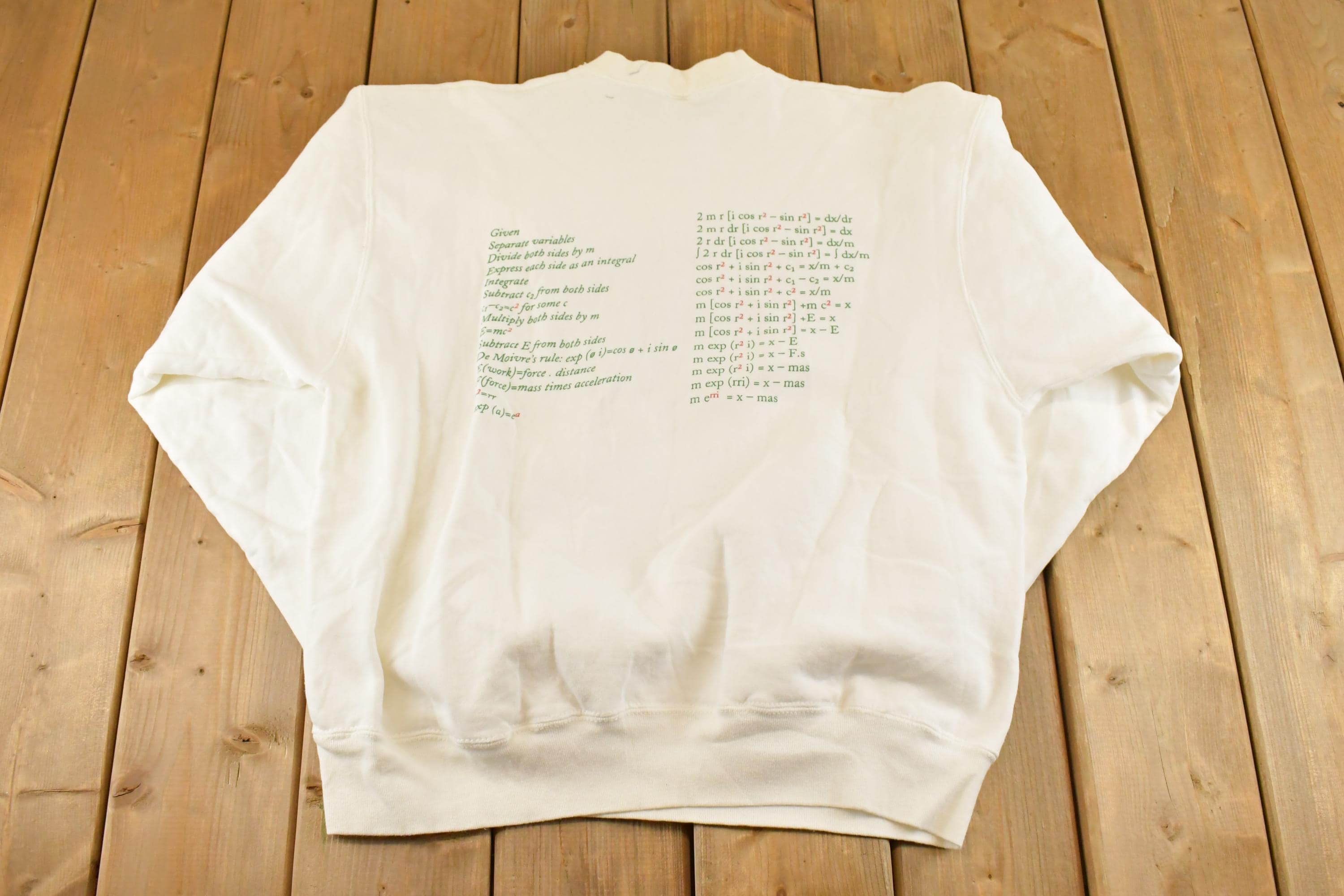 Vintage 1990s Algebra Souvenir Math Crewneck Sweatshirt Mens M /