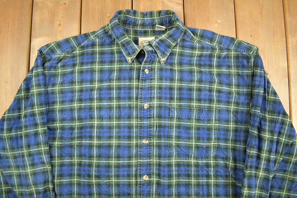Vintage 1990s G. H. Bass & Co Plaid Flannel Button Up Shirt
