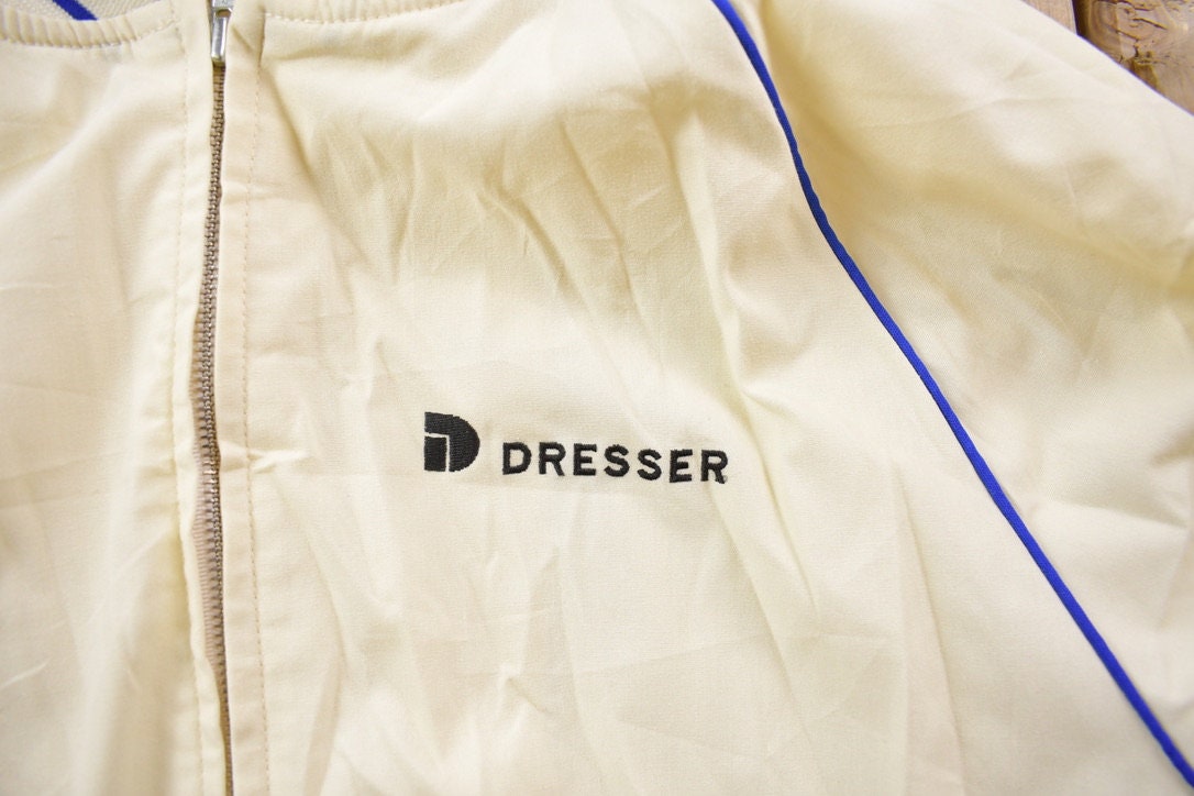 Vintage 1980s King Louie Embroidered White Bomber Jacket