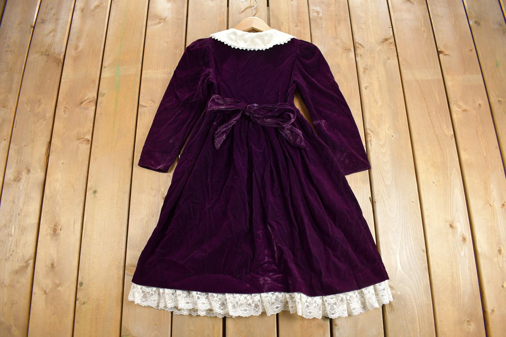 Vintage 1980s Purple Velvet Dress