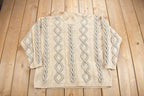 Vintage 1990s Eddie Bauer Legends 3D Cable Knit Sweater  Vintage 90s Crewneck  Abstract Patterns  Wool Sweater