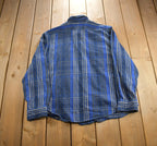 Vintage 1980s Lake In Trail Flannel Plaid Button Up Shirt