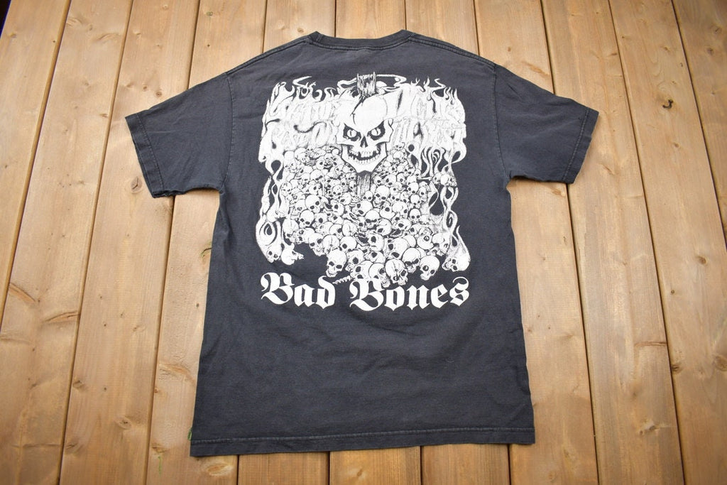 Vintage 1991 Bad Bones Skull Graphic T Shirt