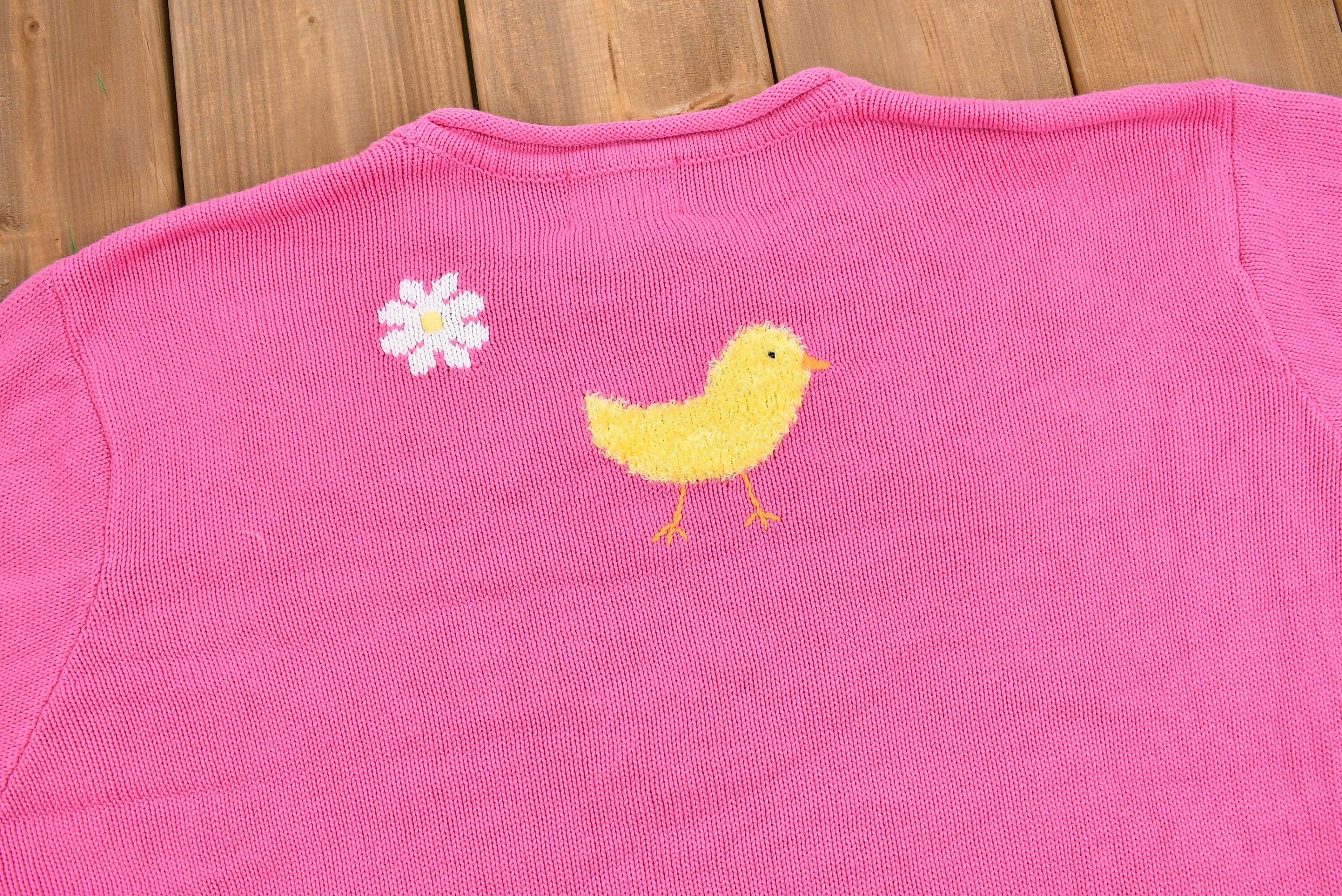 Vintage 1990s Quaker Factory Duck Theme Knit Sweater