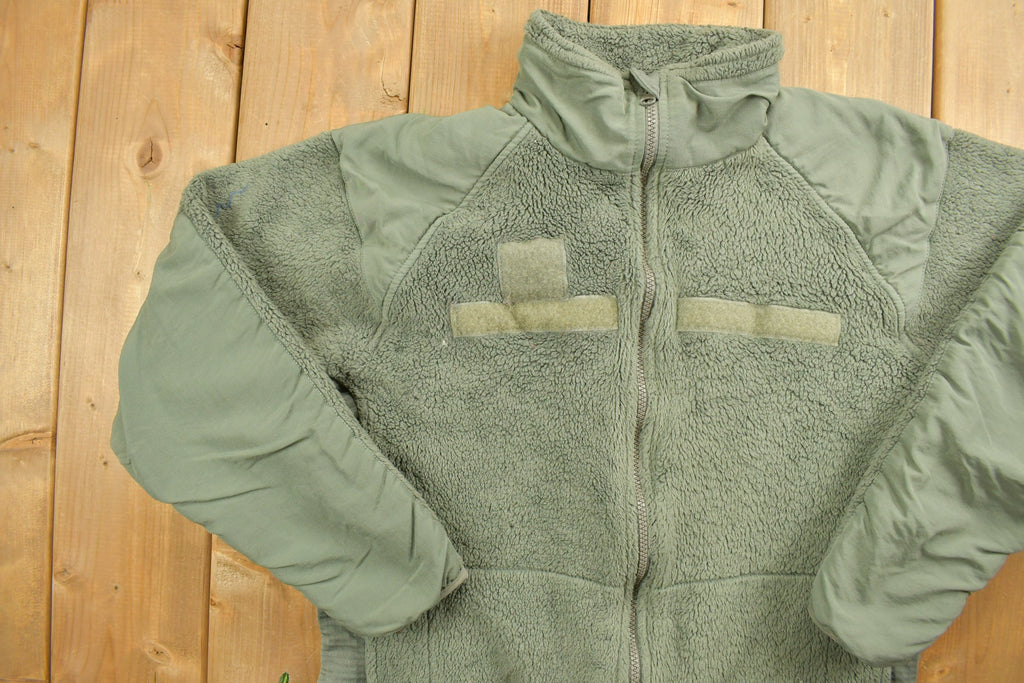 Vintage 1990s Green Fleece Zip Up Sweater Jacket