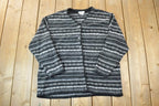 Vintage 1990s Boz Knit Crewneck Button Up Sweater