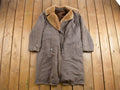 Vintage 1980s Fur Lined Grey Fur Collared Overcoat
