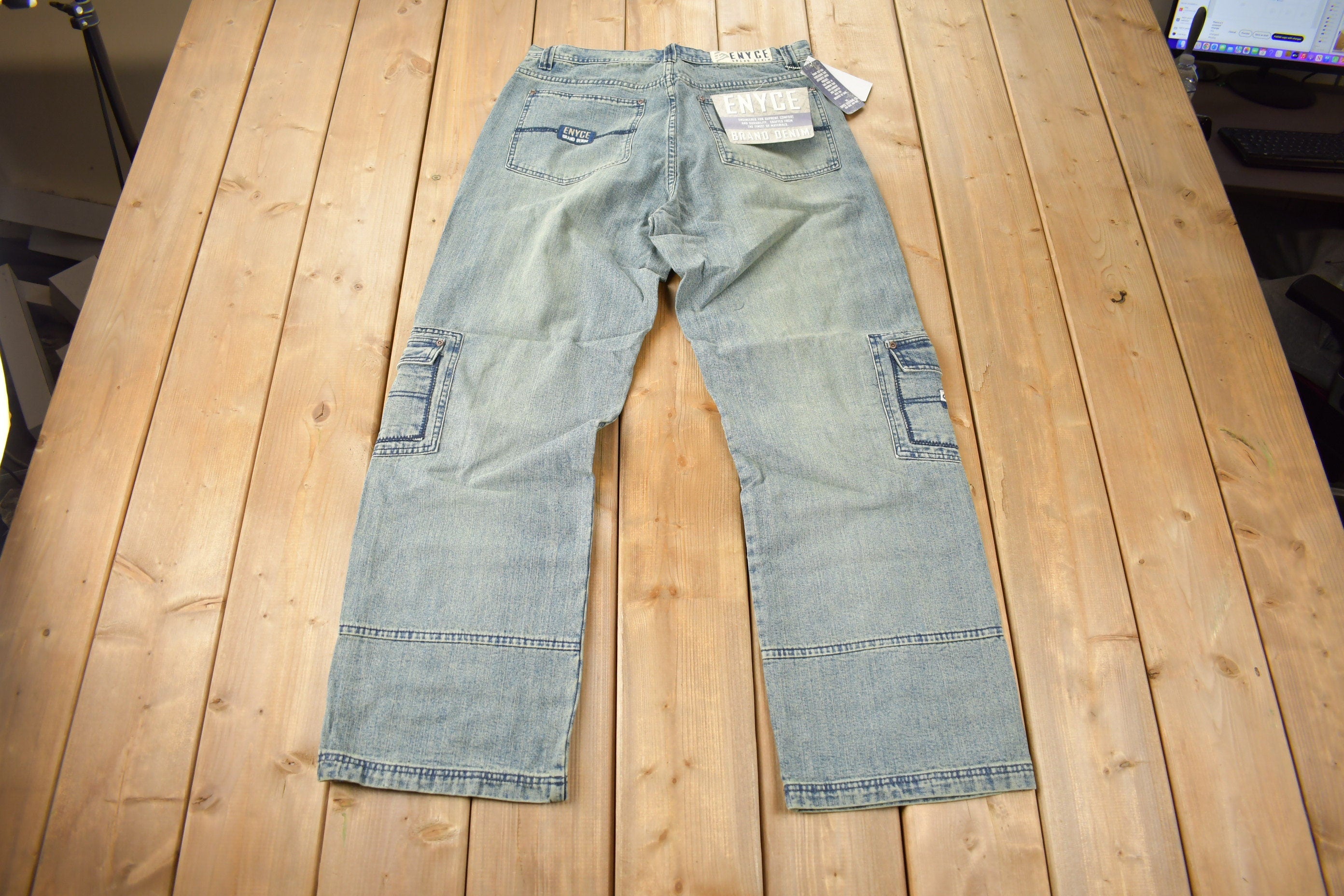 Vintage 2004 Deadstock Enyce Hip Hop Cargo Jeans Size 34
