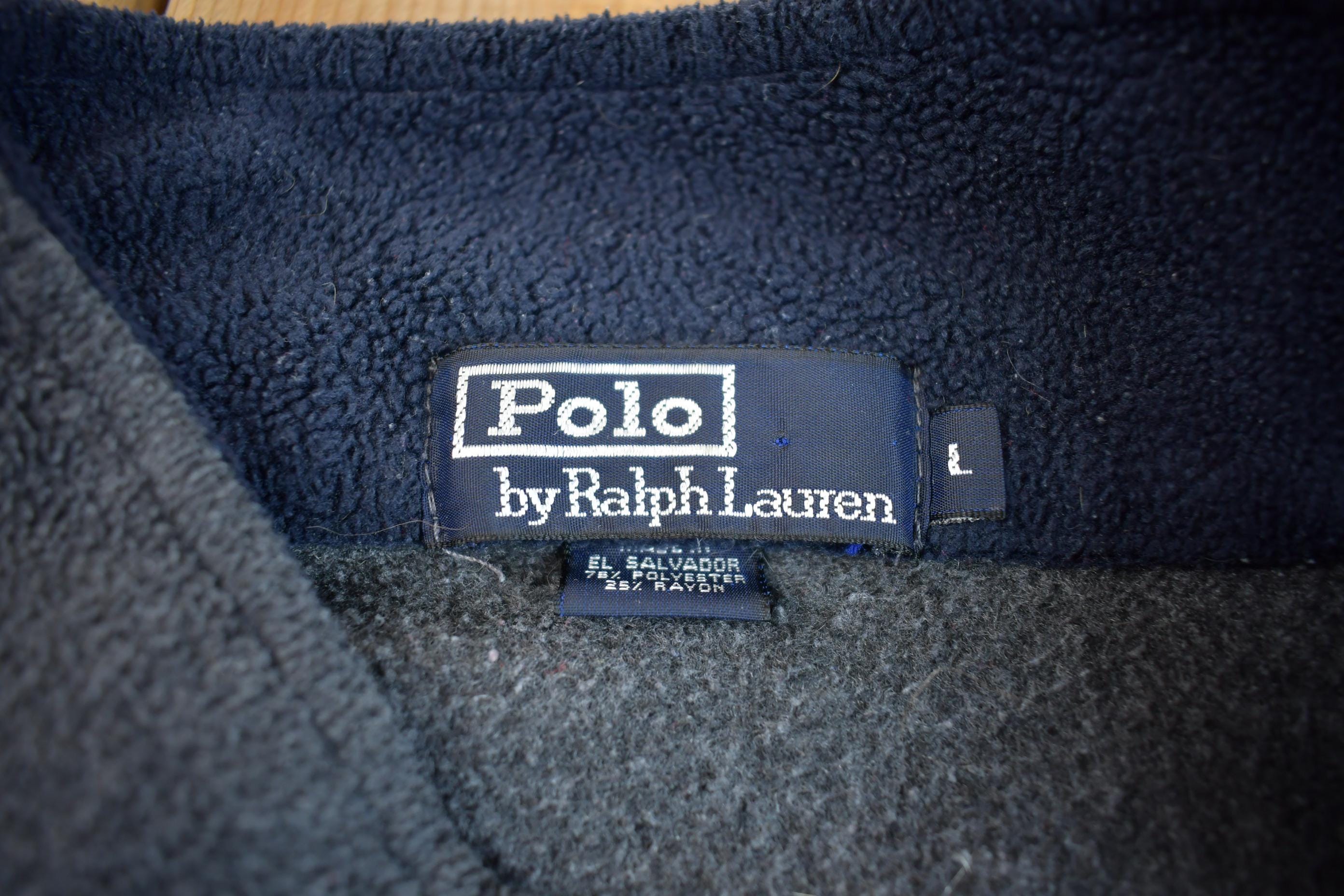 Vintage 1990s Polo Ralph Lauren Embroidered Fleece Sweater