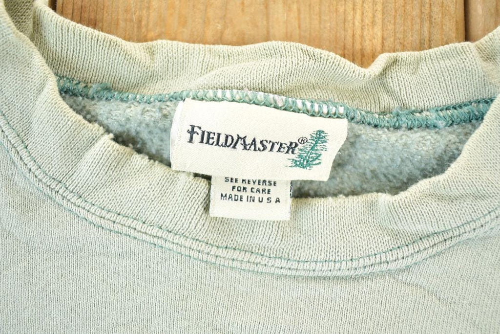 Vintage 1990s Fieldmaster Outdoorsman Crew Neck Wolf Sweatshirt Made In USA Mens XL