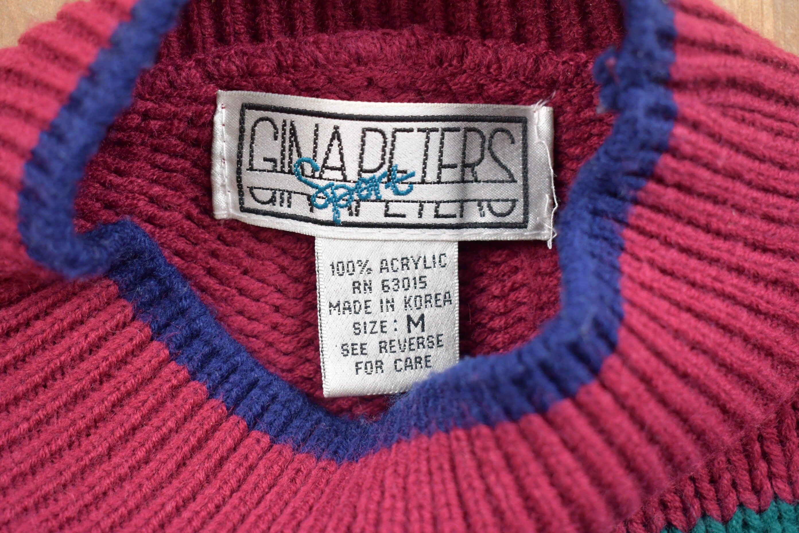 Vintage Geometric Design Knitted Sweater