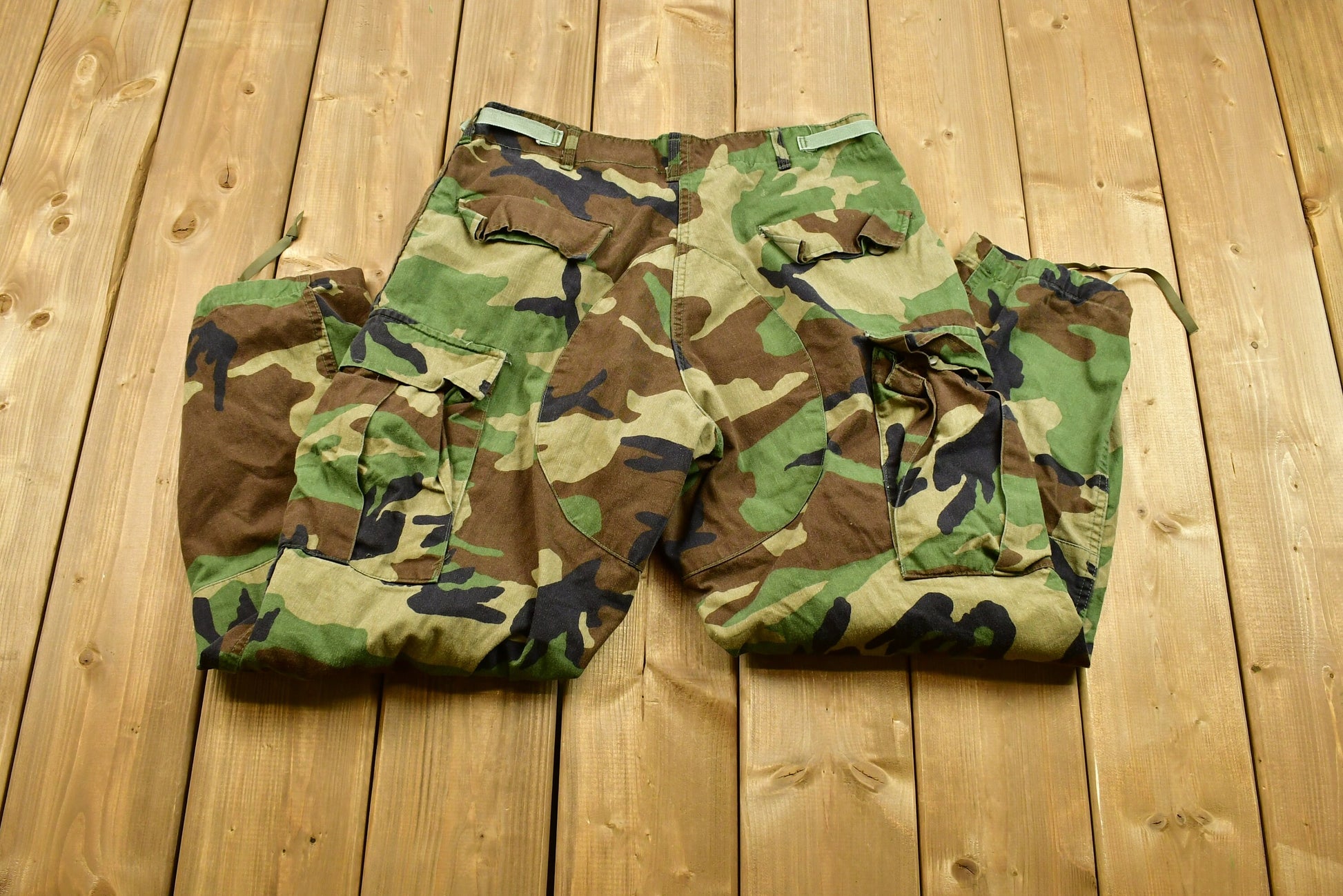 Vintage 90's Camouflage Cargo Pocket Army Pants Size M Short