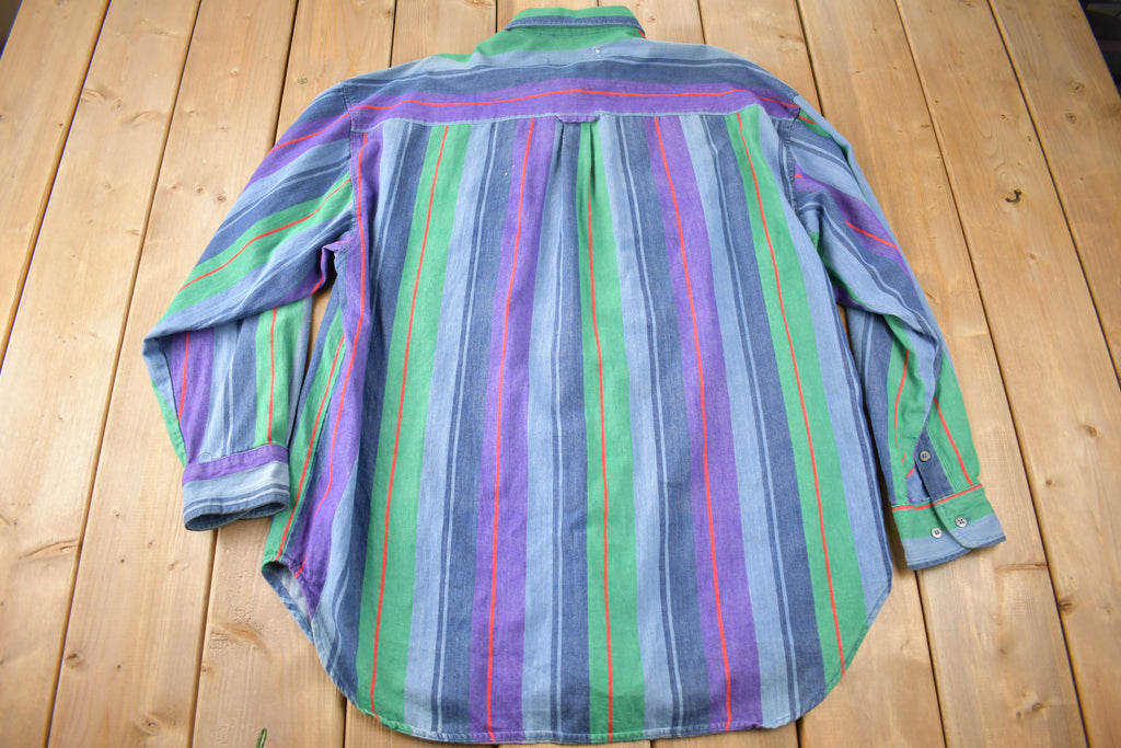 Vintage 1990s Silenzio Button Up Striped Shirt