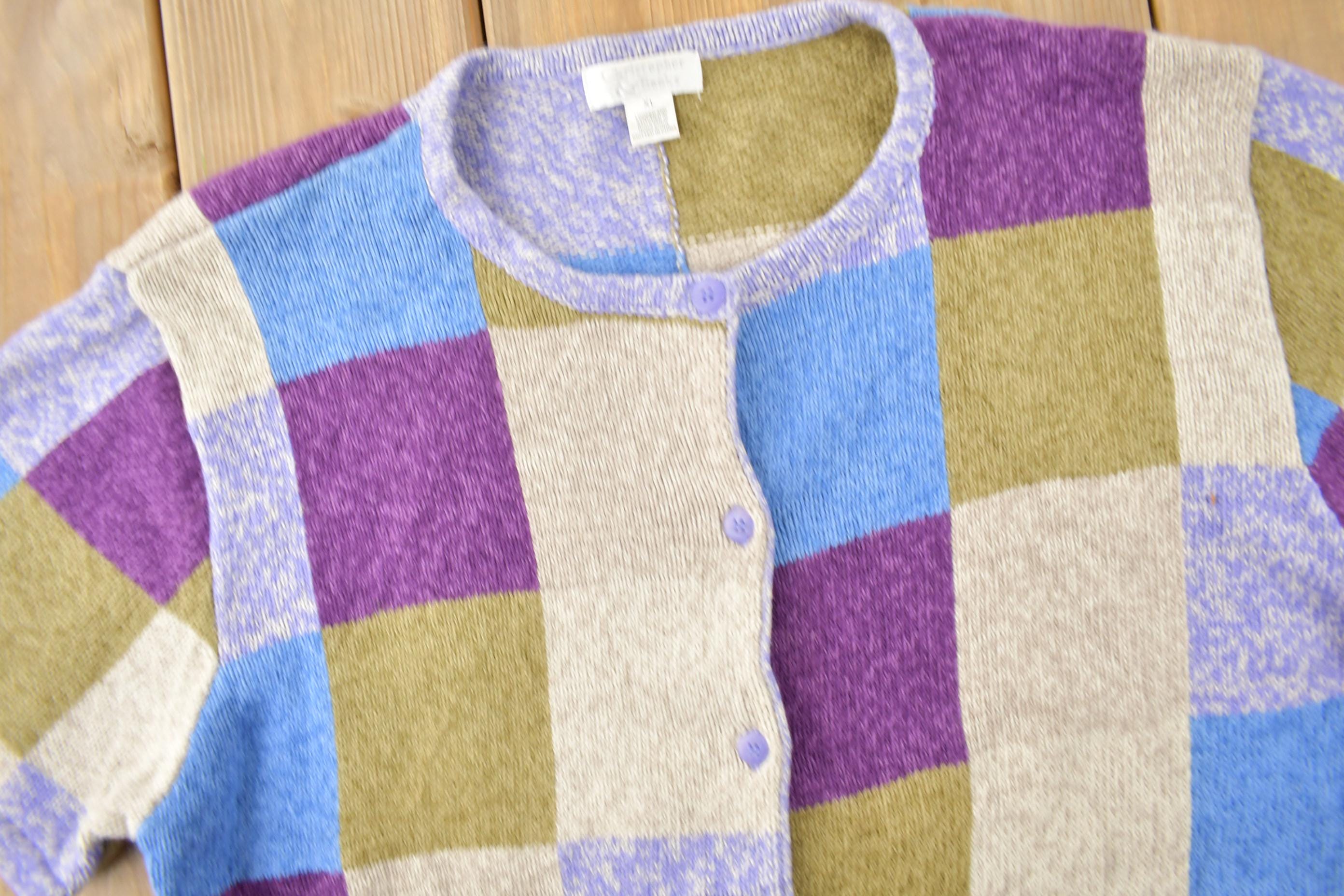 Vintage 1990s Christopher & Banks Patchwork Knit Sweater