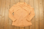 Vintage 1960s Orange Gingham Full Button-Up