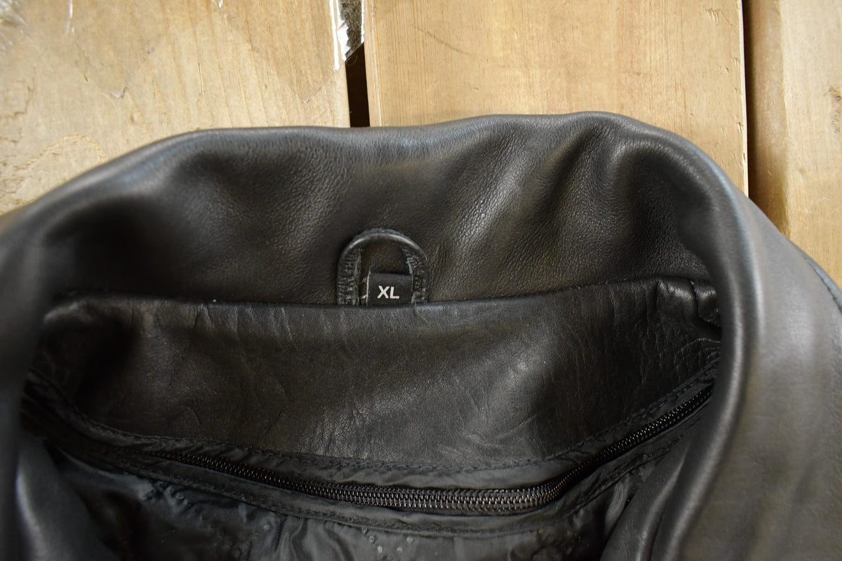 Vintage 1990s Leather Master Leather Biker Jacket Women's Large