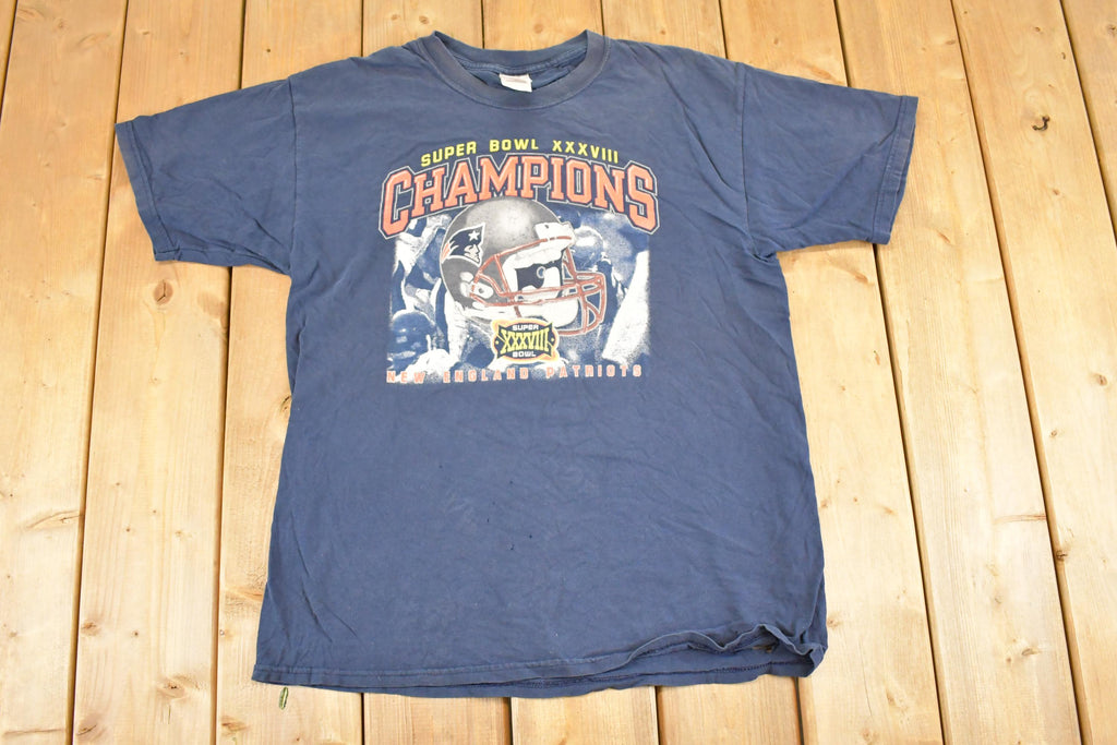Vintage Y2K Patriots Super Bowl Champions Tee, Men's L