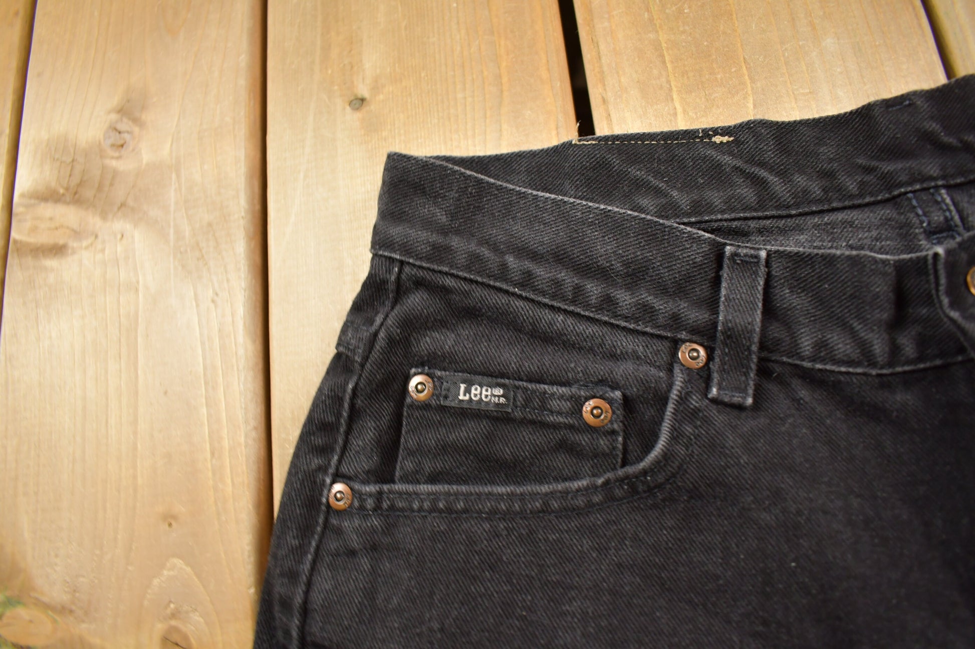 Vintage 1980s Lee Black Denim Women's Jeans Size 32 x 29