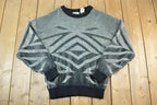 Vintage 1990s Pause Knit Abstract Pattern Crewneck Sweater