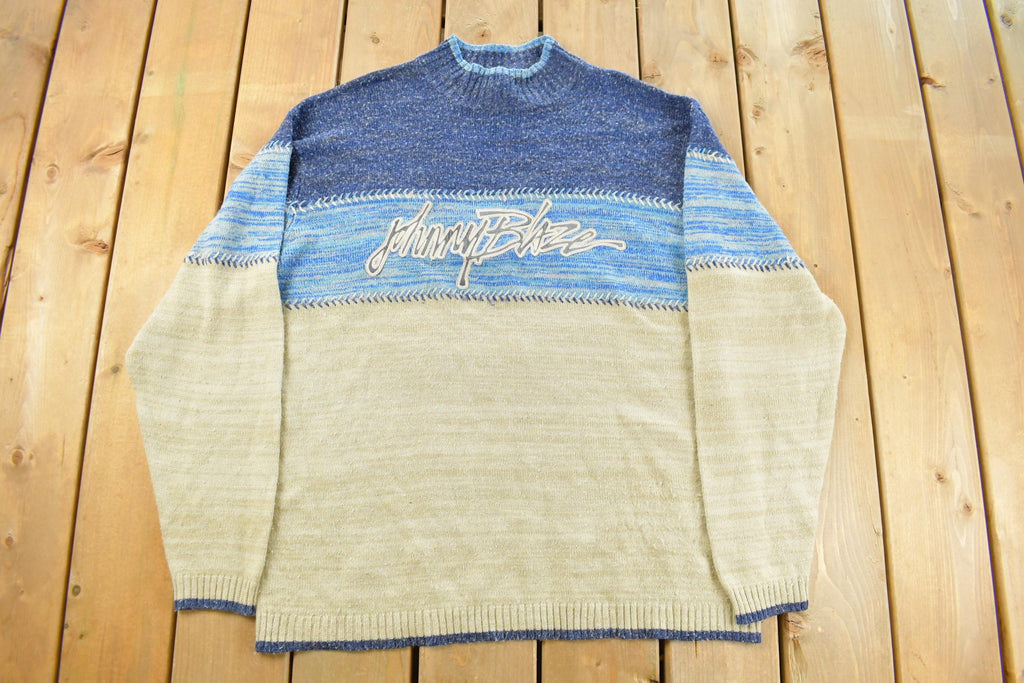 Vintage Y2K Johnny Blaze Mock Neck Knit Sweater Men's XL