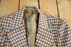 Vintage 1970s Towncraft Wool Plaid Blazer Jacket Men's S-M