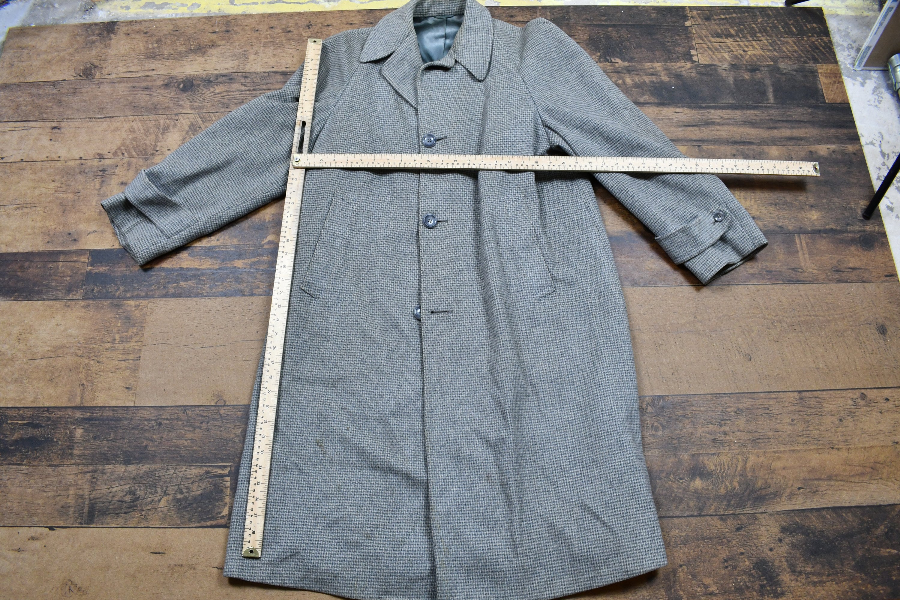 Vintage Made For Sacks Bros Collared Single Breasted Breasted Wool Overcoat
