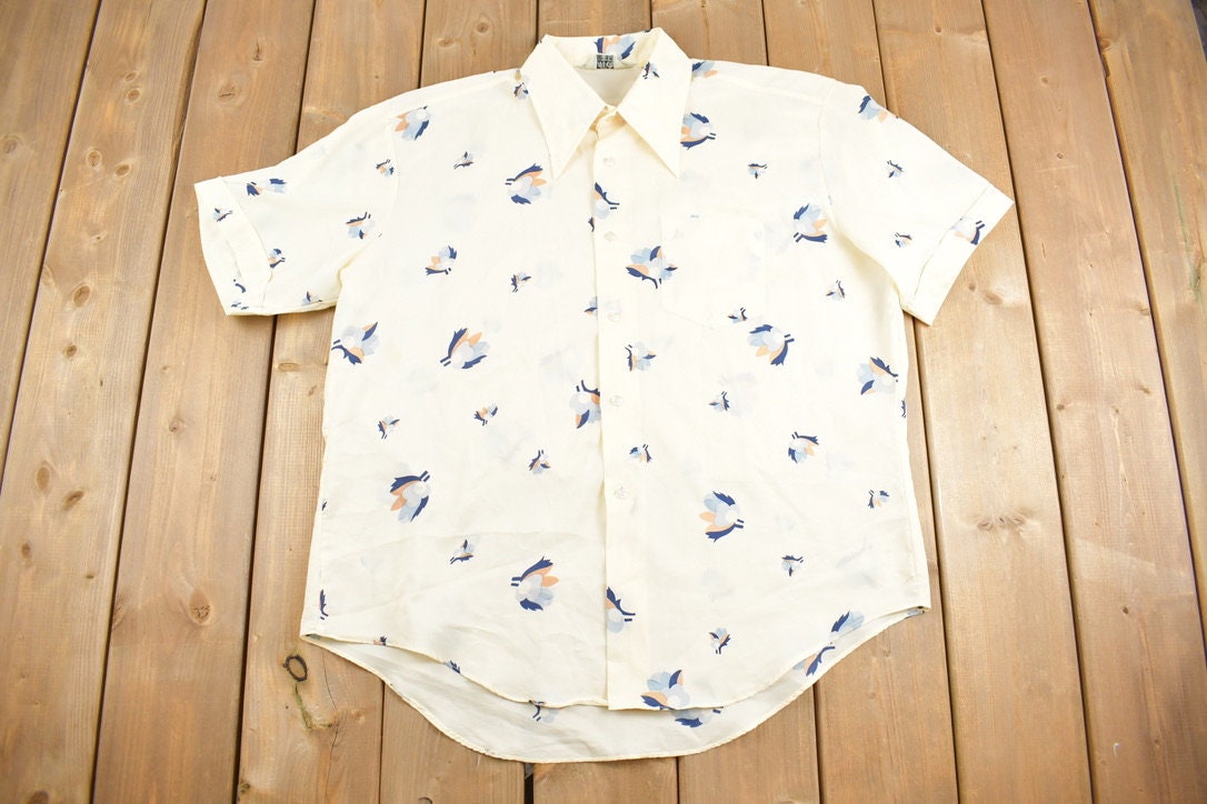 Vintage 1980s Envoy Floral Short Sleeve Button Up Shirt