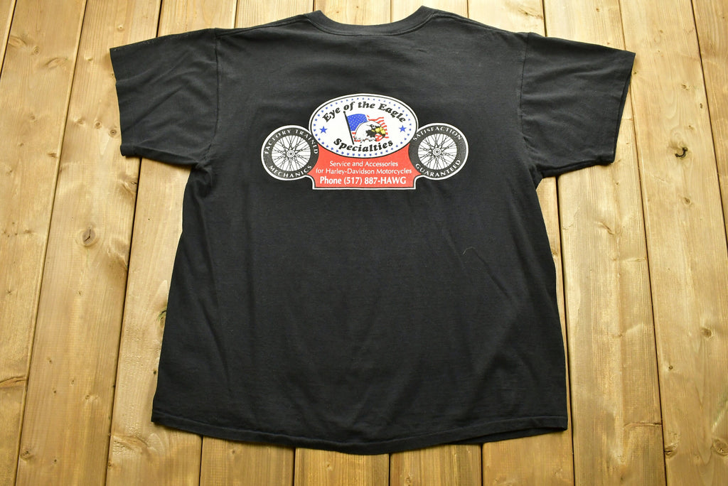 Vintage 90's Harley Davidson Motorcycles 3D Emblem Eye Of The Eagle Specialties T-Shirt