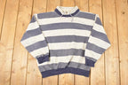Vintage 1990s Special Attitude Nautical Striped Crewneck Sweatshirt Mens L