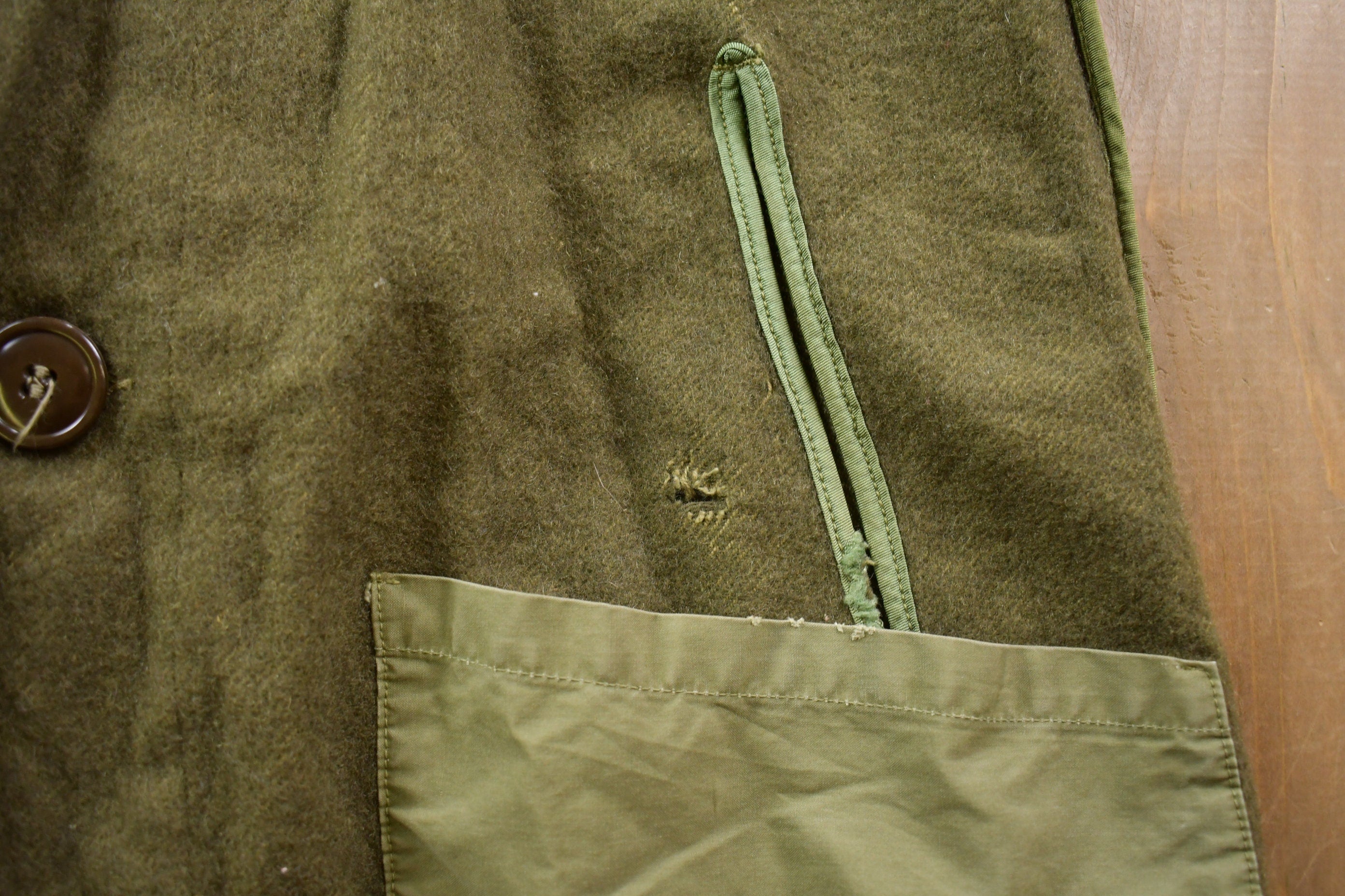 Vintage 1950s Military Wool Button Up Liner