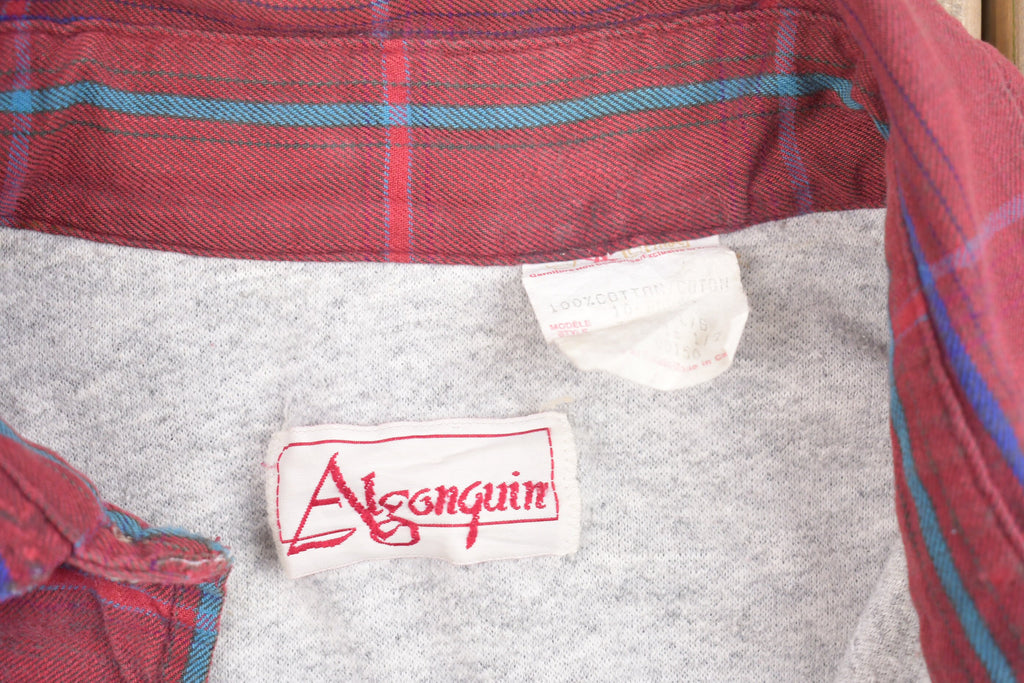 Vintage 1990s Algonquin Lined Plaid Button Up Shirt /