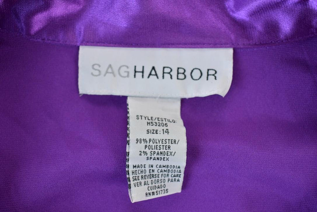 Vintage 1990s Silk Look Sag Harbour Button Up Shirt