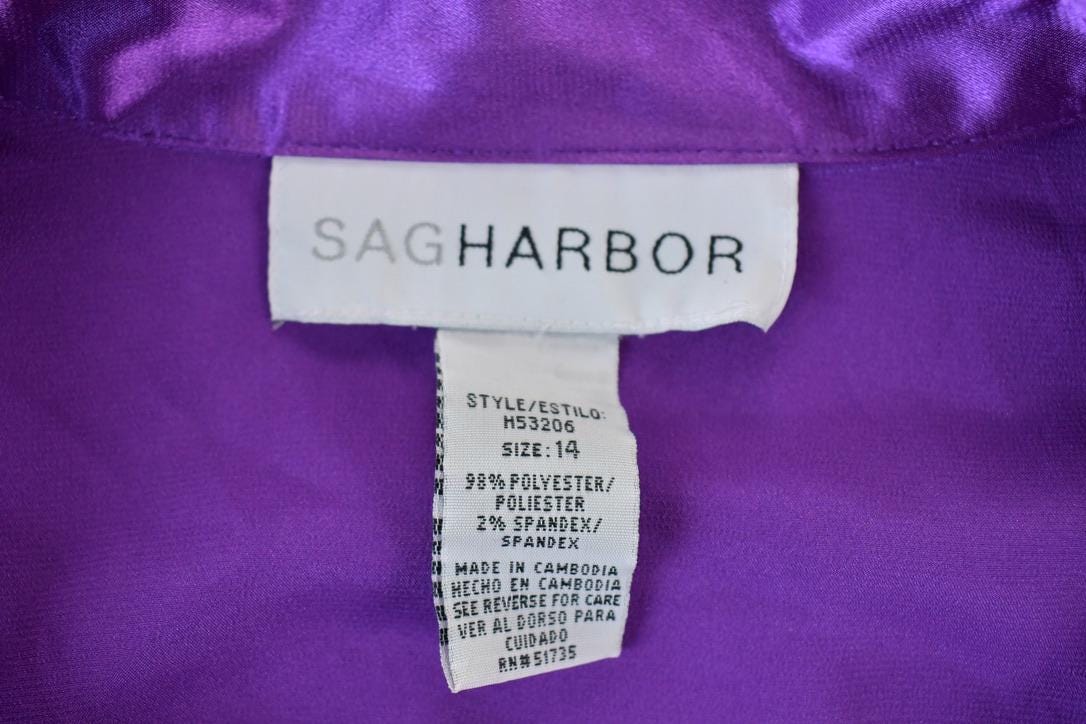 Vintage 1990s Silk Look Sag Harbour Button Up Shirt