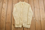 Vintage 1980s Loose Gauge Knit Cardigan Sweater