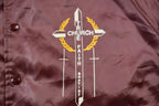 Vintage 1990s Hartwell Religious Satin Bomber Jacket