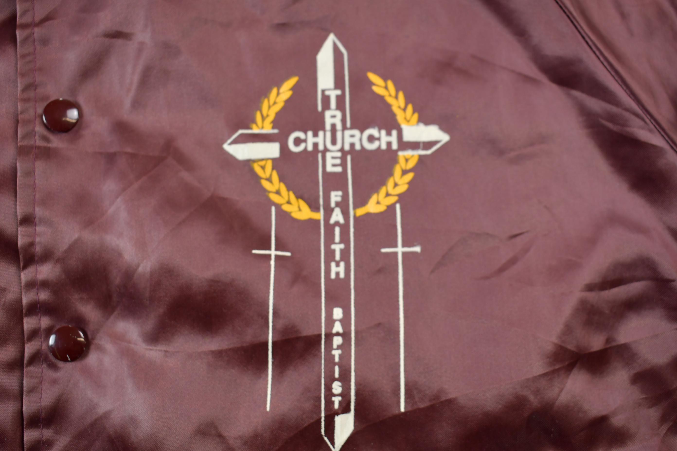 Vintage 1990s Hartwell Religious Satin Bomber Jacket