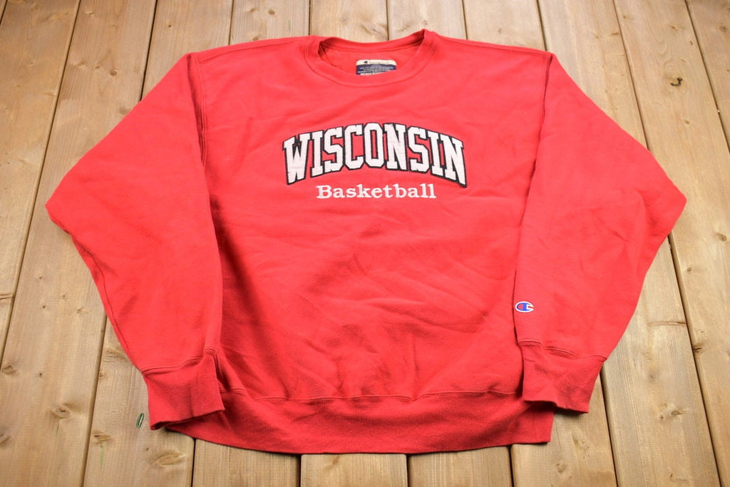 Vintage 1990s University Of Wisconsin Collegiate Basketball Reverse Weave Crewneck